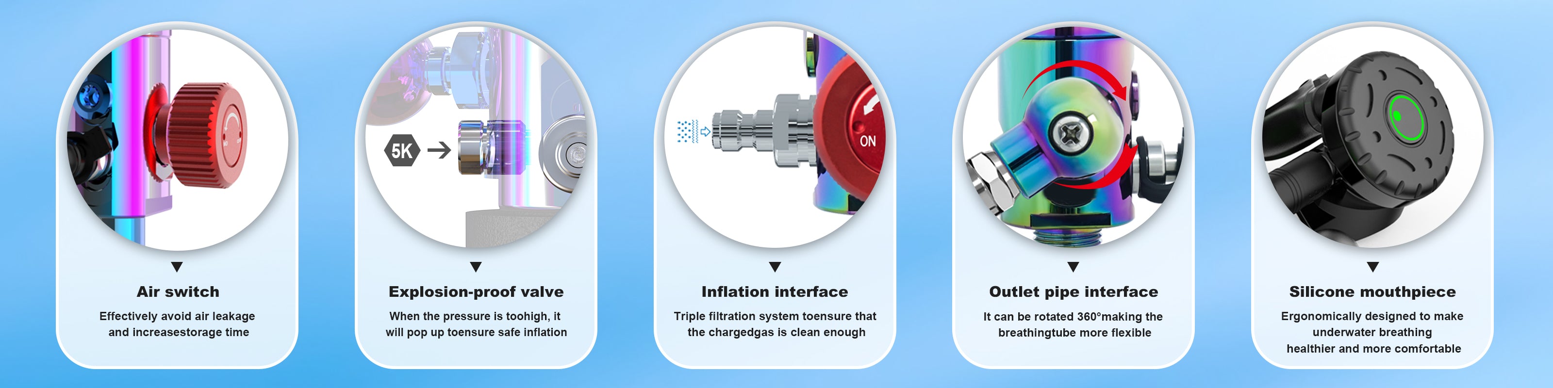 DEDEPU D600 2.3L scuba tank-Chromatic Elegance