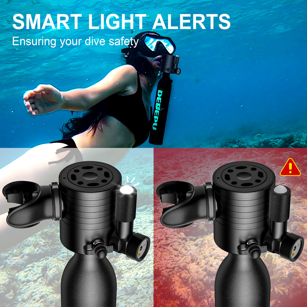 DEDEPU orca series scuba tank with air pressure warning light