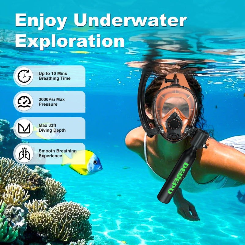DEDEPU S3000 0.5L Mini Scuba Tank with Mask
