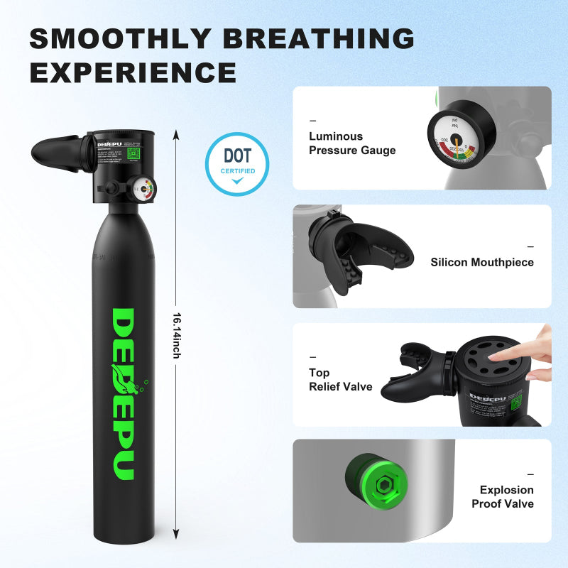 DEDEPU S3000 0.5L Mini Scuba Tank with Mask